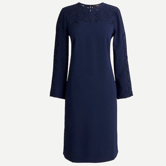 J. Crew Dresses & Skirts - J.Crew  Laser-cut eyelet dress in 365 crepe